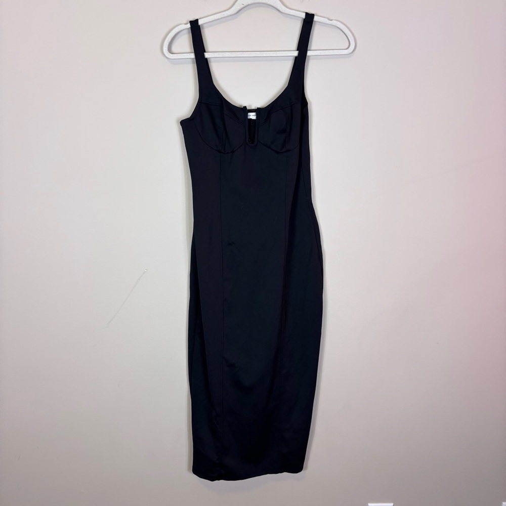 Good American Elegant Black Sleeveless Bodycon Dress 3= Large